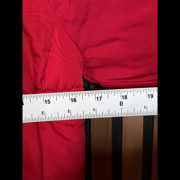 Tommy Hilfigure Jacket Small Womens Red Puffer Faux Fur Hoodie Coat Zippers - Picture 3 of 10